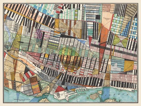 Framed Modern Map of Montreal Print