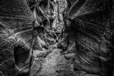 Framed Slot Canyon Utah 7 Black &amp; White Print