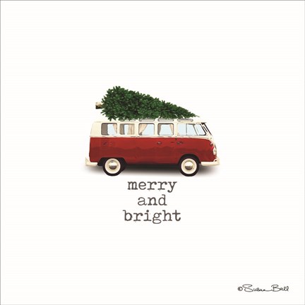 Framed Merry And Bright Christmas Print