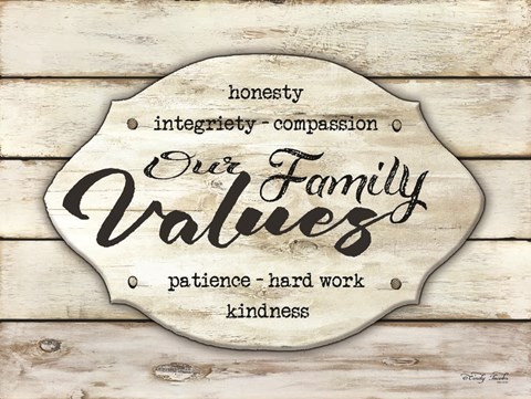 Framed Our Family Values Print