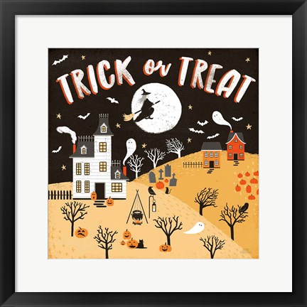 Framed Spooky Village III Print