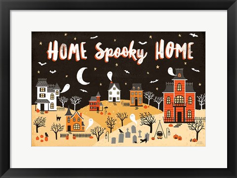 Framed Spooky Village II Print