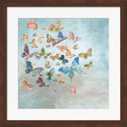 Framed Beautiful Butterflies v3 Square Print