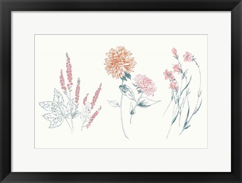 Framed Flowers on White VIII Contemporary Bright Print