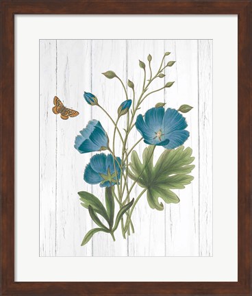 Framed Botanical Bouquet on Wood III Print
