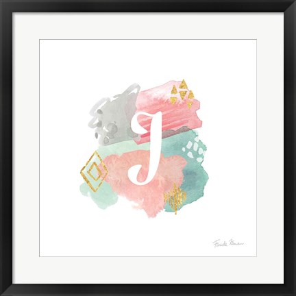 Framed Abstract Monogram J Print