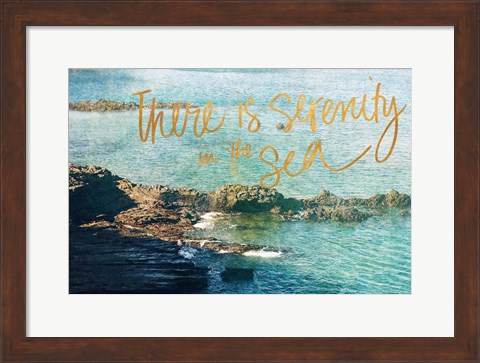 Framed Serenity At The Sea Print