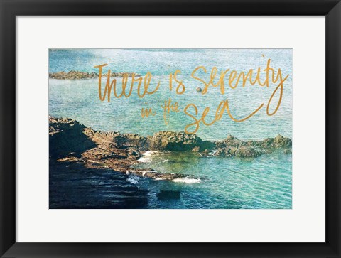 Framed Serenity At The Sea Print