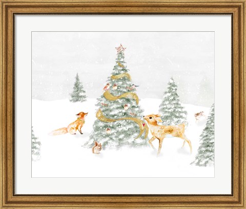 Framed Woodland Christmas I Print