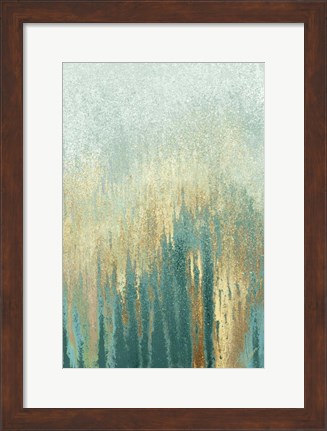 Framed Teal Golden Woods Print