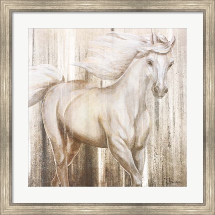 Framed Horse on Grass Abstract Print
