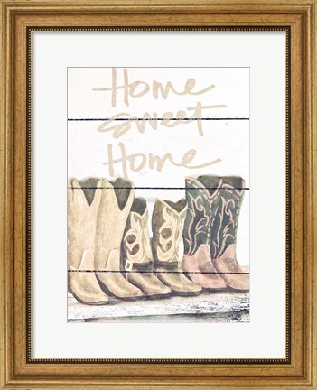 Framed Home Sweet Home Boots in Shape Print