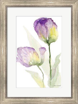 Framed Teal and Lavender Tulips II Print