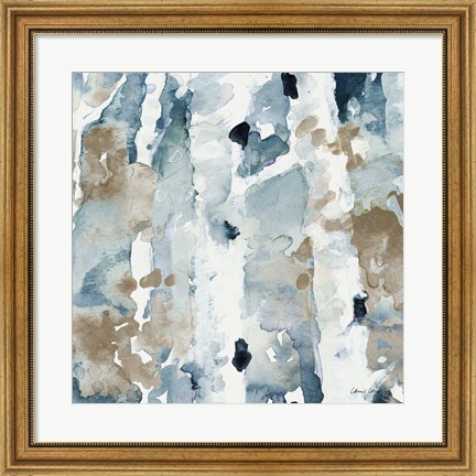 Framed Blue Upon the Hill Square II Print