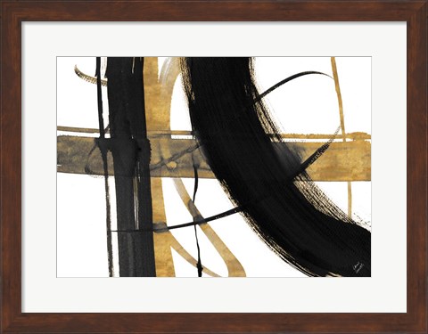 Framed Urban Vibe with Gold I Print