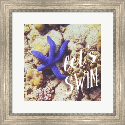 Framed Let&#39;s Swim Print