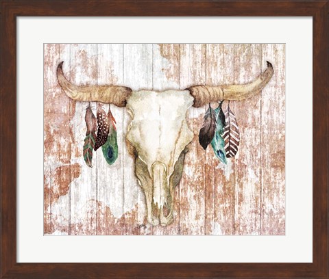 Framed Light Feathery Antlers Print