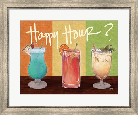 Framed Happy Hour Drinks Print