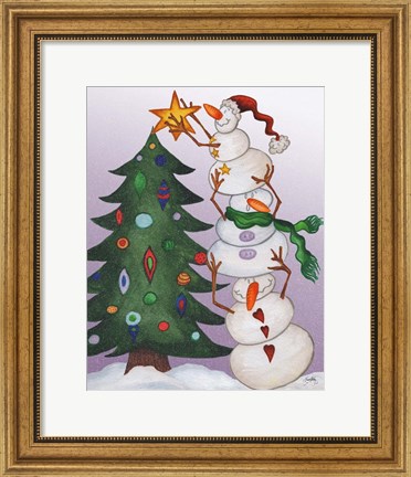 Framed Decorating Snowmen Print