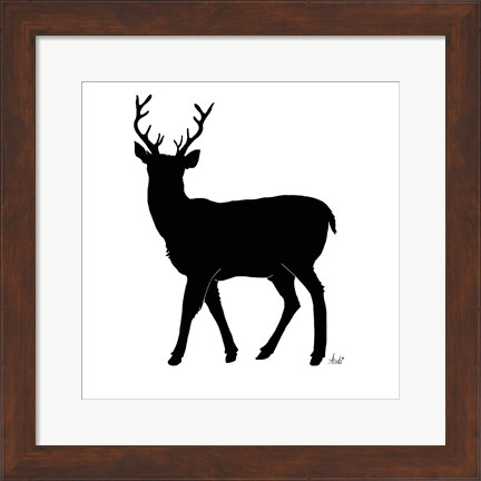 Framed Deer Silhouette Print