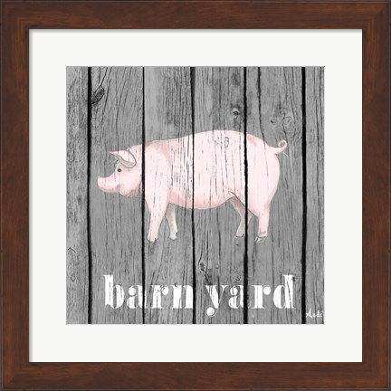 Framed Barnyard Pig Print