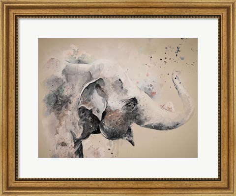 Framed Sandstone Elephant Print