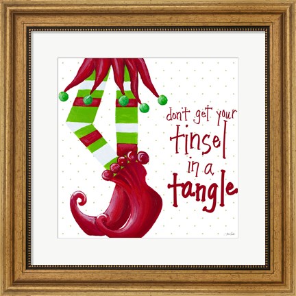 Framed Tinsel In A Tangle on Dots Print