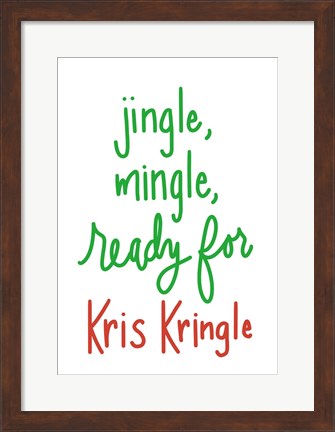 Framed Jingle Mingle Kris Kringle Print