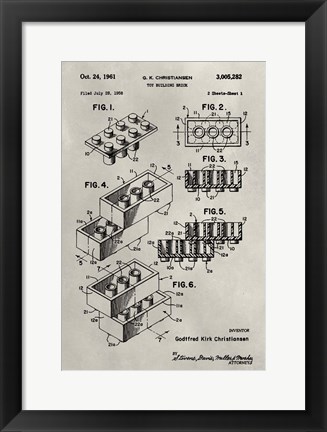 Framed Patent--Lego Print