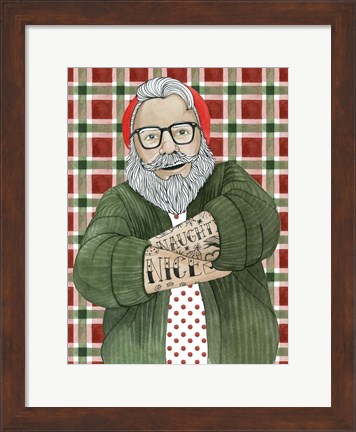 Framed Hipster Santa II Print
