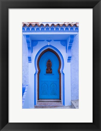 Framed Morocco, Chefchaouen A Traditional Door Print