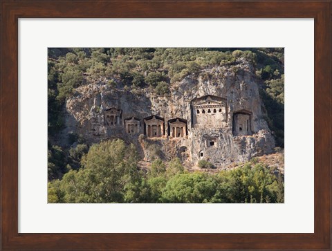 Framed Turkey, Dalyan, Mugla Province The Six Lycian Rock-Cut Tombs Print