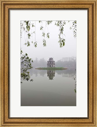 Framed Hanoi Lake, Hanoi, North Vietnam, Pagoda Print