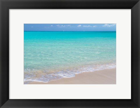 Framed Bahamas, Little Exuma Island Ocean Surf And Beach Print