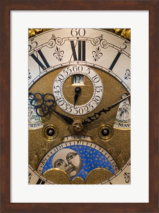 Framed Germany, Furtwangen, Detail Of 19th Century Antique Clock Face Print