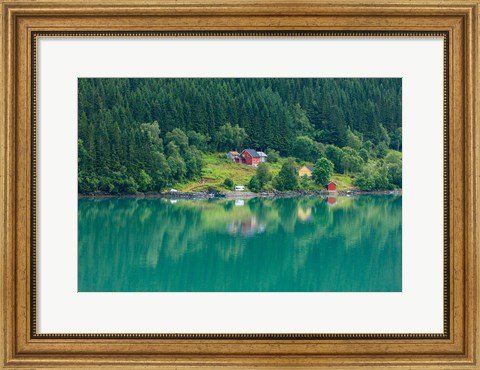Framed Wooden Farmhouses Architecture Olden Norway Print