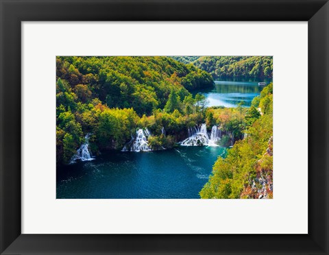 Framed Lake Kozjak And Travertine Cascades On The Korana River, Croatia Print
