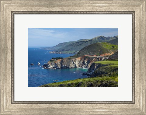 Framed Hurricane Point, Big Sur, Californiam Usa Print