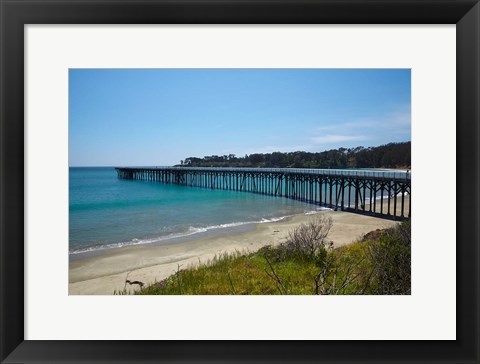 Framed Jetty And William Randolph Hearst Memorial Beach, California Print