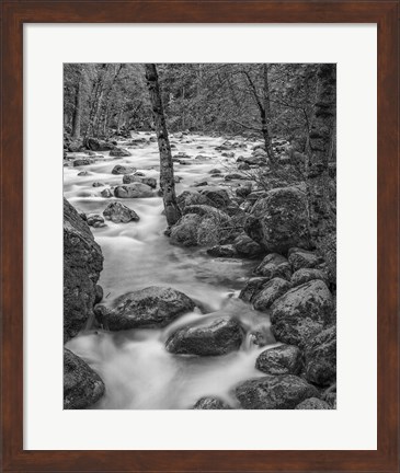 Framed Yosemite Happy Isles, California (BW) Print