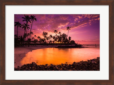 Framed Sunset Over Pu&#39;uhonua O Honaunau National Historic Park, Hawaii Print