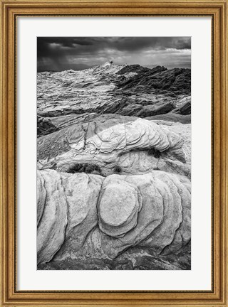 Framed Fire Valley Overlook, Nevada (BW) Print