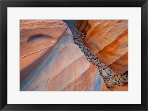 Framed Designs Of A Small Canyon On The White Dome Trail Print