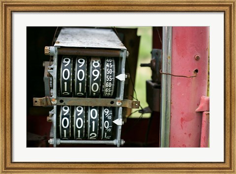 Framed Antique Gas Pump Counting Machine, Tucumcari, New Mexico Print