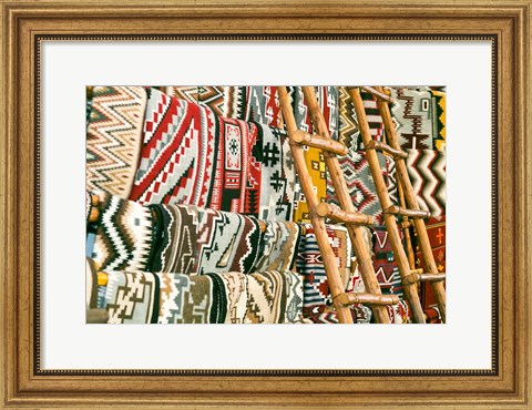 Framed Native American Rugs, Albuquerque, New Mexico Print
