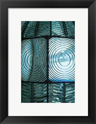 Framed Close Up Pattern Of The Antique Fresnel Lighthouse Beacon Print