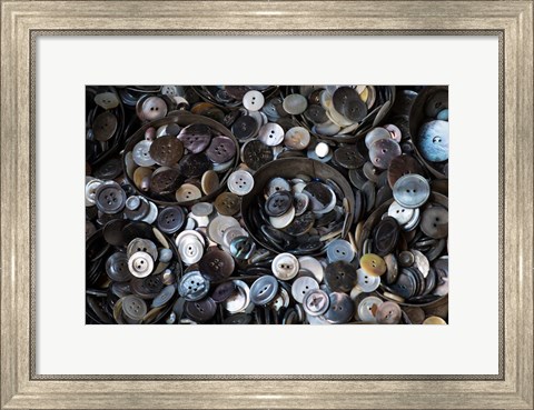 Framed Pile Of Old Buttons Print