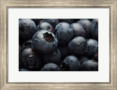 Framed Close-Up Of Dark Blueberries Print