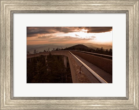 Framed Sunset Over Walkway In The Great Smoky Mountains National Park Print