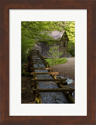 Framed Wooden Flume Directs Water Towards Mingus Mill Print